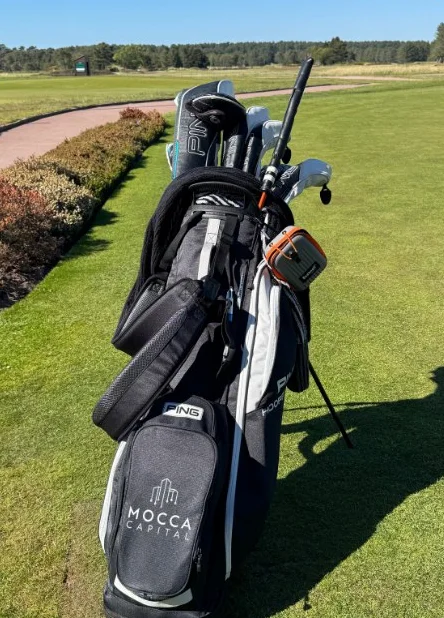 Jae Bowers' PING tour bag on the course